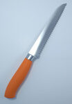 bread knife with orange handle
